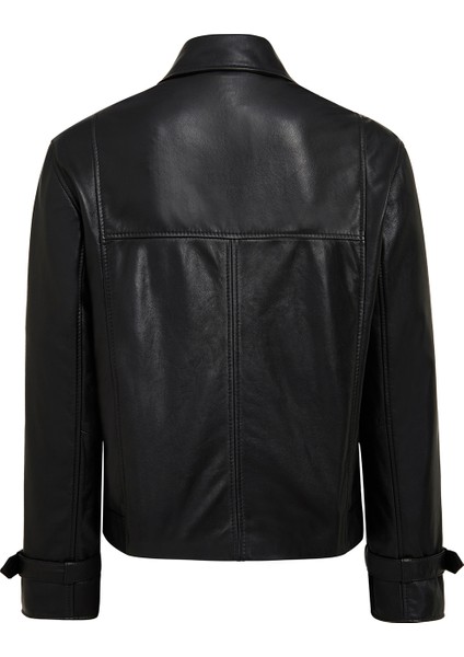 Paloma Kadın Siyah Kısa Oversize Kruvaze Yaka Deri Ceket 25WGD5608VE fiyatları