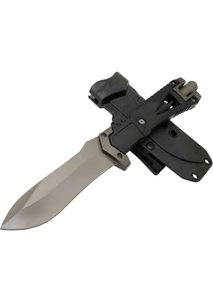 Buğz Zero Error Tactical 7 40 Siyah Outdoor Bıçak 27CM - Siyah Sap, Magnezyum Çubuklu, Kılıflı