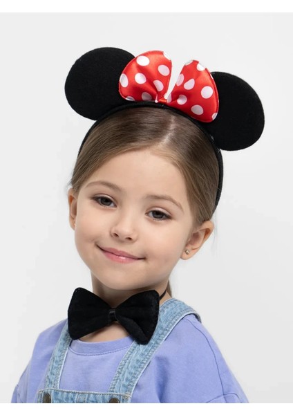 Buğz Minnie Mouse Kostüm Seti Taç Kuyruk Papyon Gösteri Seti