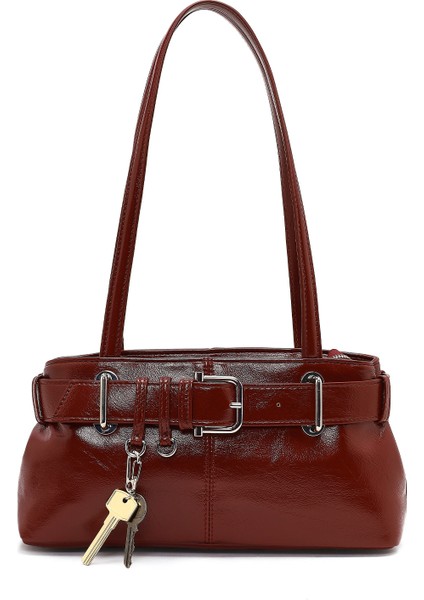 Kadın Kırmızı Rugan Omuz Çantası 25WBD254216