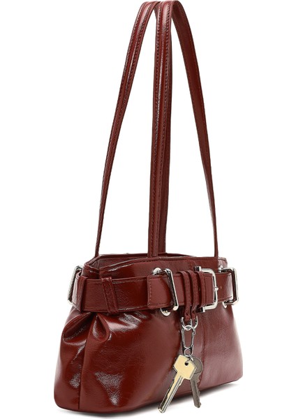 Kadın Kırmızı Rugan Omuz Çantası 25WBD254216