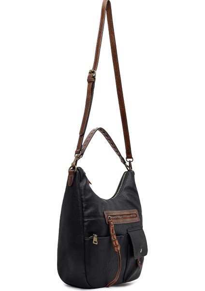 Kadın Siyah Uzun Askılı Omuz Çantası 25WBD255318