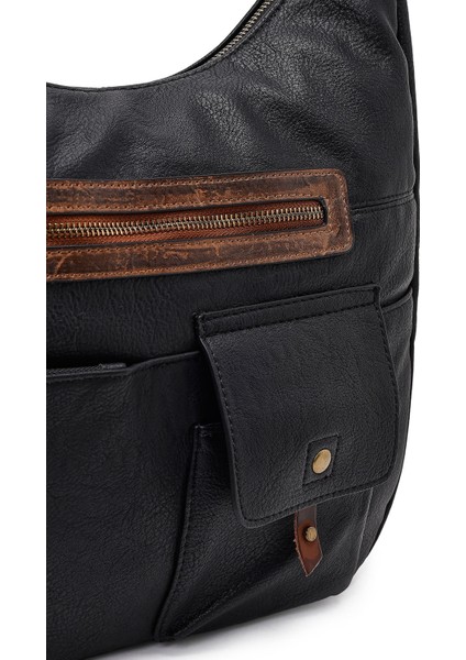 Kadın Siyah Uzun Askılı Omuz Çantası 25WBD255318