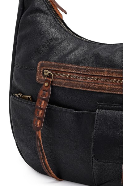 Kadın Siyah Uzun Askılı Omuz Çantası 25WBD255318