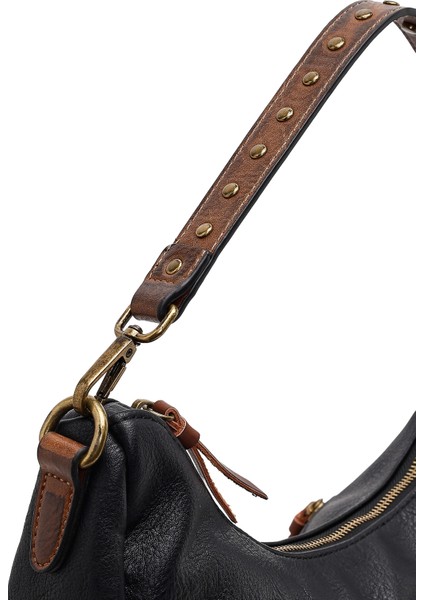 Kadın Siyah Uzun Askılı Omuz Çantası 25WBD255318