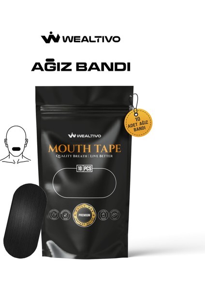 Premium Ağız Bandı 10'lu - Horlamayı Azaltma Sağlıklı Burun Nefesi Için Mouthtape