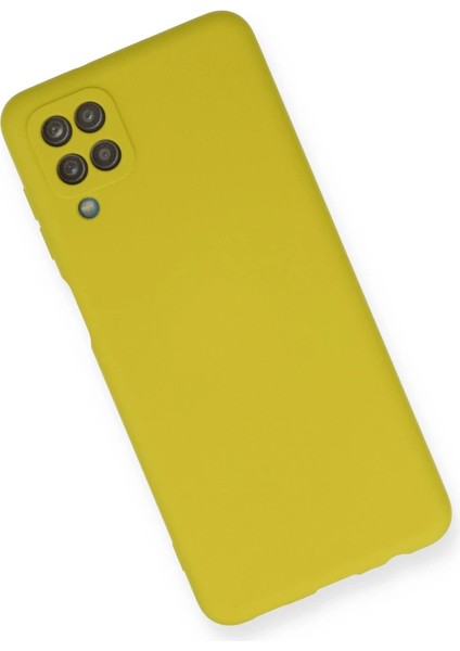 Buğz Samsung Galaxy A12 Kılıf Nano Içi Kadife Silikon - Sarı modelleri