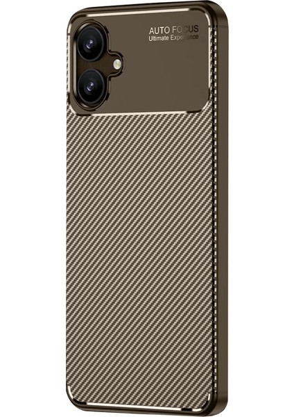 Buğz Samsung Galaxy A06 Kılıf Auto Focus Karbon Kapak - Kahverengi fiyatları