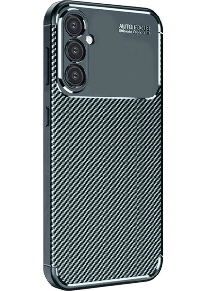Buğz Samsung Galaxy S24 Fe Kılıf Auto Focus Karbon Kapak - Koyu Yeşil