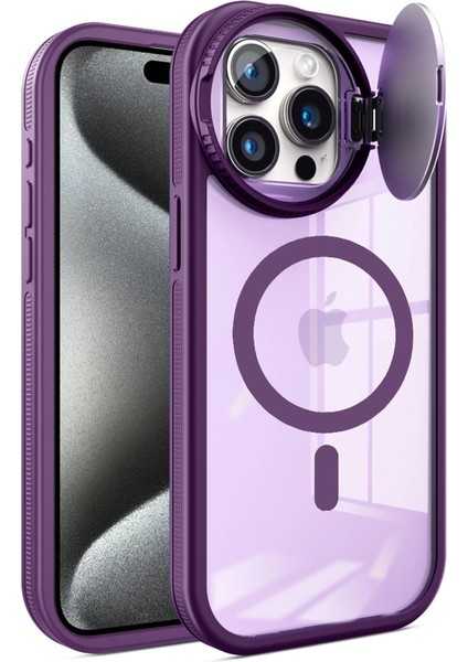 Buğz Newface Iphone 15 Pro Kılıf Teleskop Lens Magsafe Silikon Kapak - Derin Mor fiyatları