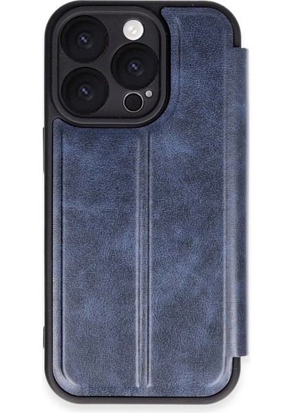 Buğz Iphone 16 Pro Kılıf Flip Cover - Lacivert