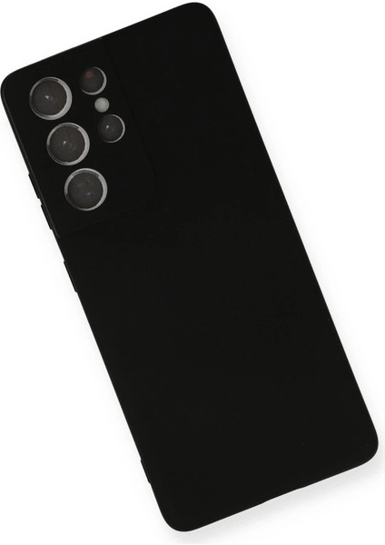 Buğz Samsung Galaxy S21 Ultra Kılıf Nano Içi Kadife Silikon - Siyah modelleri