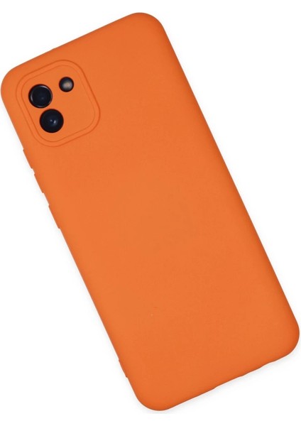 Buğz Samsung Galaxy A03 Kılıf Nano Içi Kadife Silikon - Turuncu modelleri