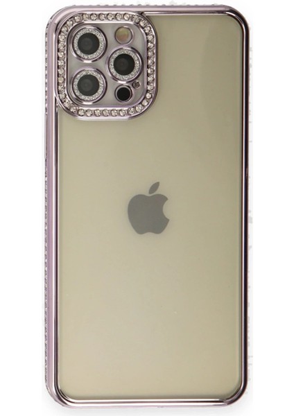 Buğz Iphone 12 Pro Kılıf Joke Taşlı Silikon - Mor modelleri