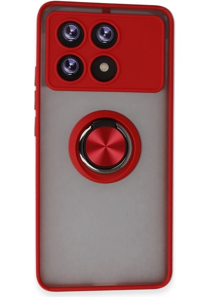 Buğz Newface Xiaomi Poco X6 Pro Kılıf Montreal Yüzüklü Silikon Kapak - Kırmızı