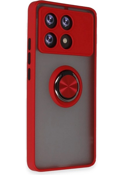 Buğz Newface Xiaomi Poco X6 Pro Kılıf Montreal Yüzüklü Silikon Kapak - Kırmızı fiyatları