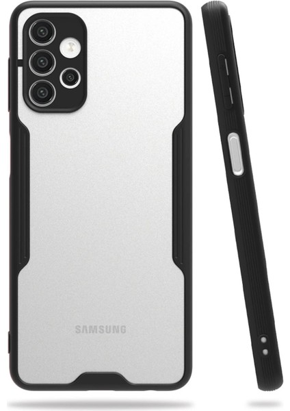 Buğz Samsung Galaxy A52 Kılıf Platin Silikon - Siyah