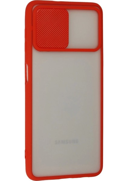 Buğz Samsung Galaxy A22 Kılıf Palm Buzlu Kamera Sürgülü Silikon - Kırmızı fiyatları