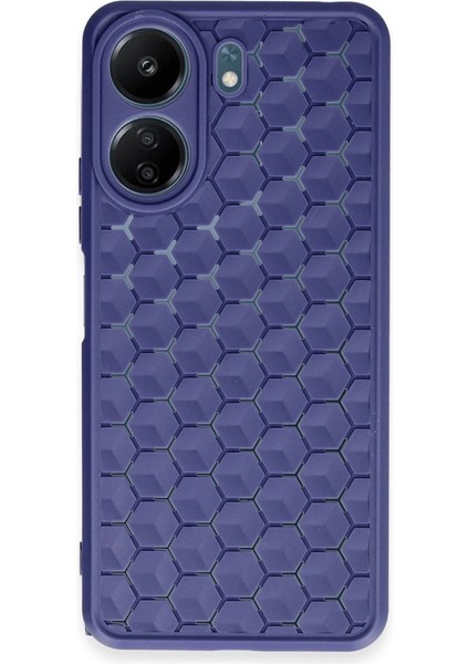 Buğz Xiaomi Redmi 13C Kılıf Petek Silikon Kapak - Lacivert