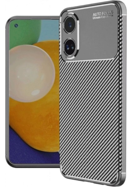Buğz Oppo A60 Kılıf Auto Focus Karbon Kapak - Gri