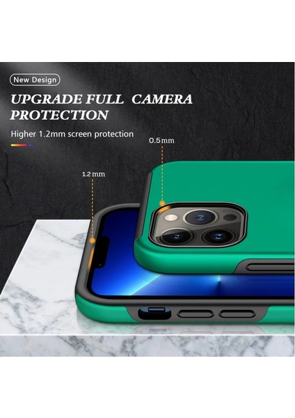 Buğz Iphone 13 Pro Max Kılıf Elit Yüzüklü Kapak - Yeşil