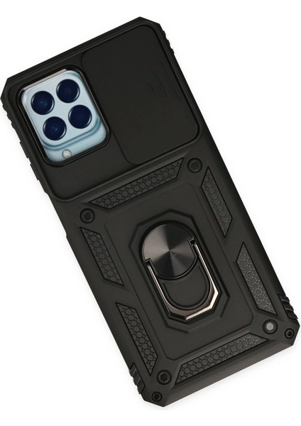 Buğz Samsung Galaxy M33 Kılıf Pars Lens Yüzüklü Silikon - Siyah modelleri