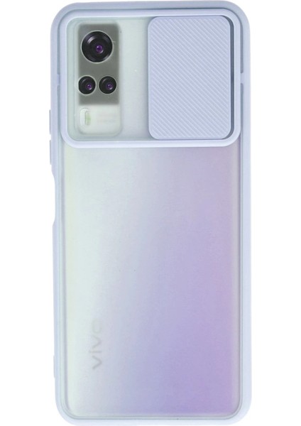 Buğz Vivo Y53S Kılıf Palm Buzlu Kamera Sürgülü Silikon - Lila