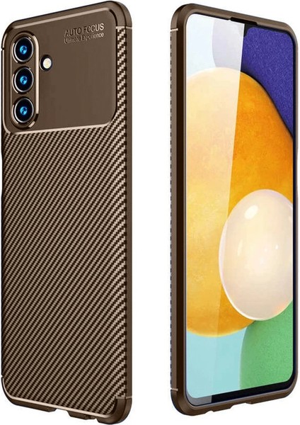 Buğz Samsung Galaxy A36 Kılıf Auto Focus Karbon Kapak - Kahverengi
