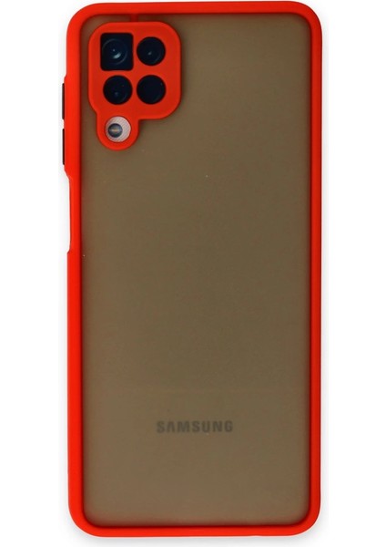 Buğz Samsung Galaxy A12 Kılıf Montreal Silikon Kapak - Kırmızı