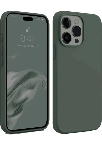 Buğz Iphone 15 Pro Max Kılıf First Silikon - Koyu Yeşil