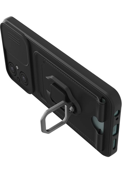 Buğz Xiaomi Poco M5 Kılıf Zuma Kartvizitli Yüzüklü Silikon - Siyah modelleri