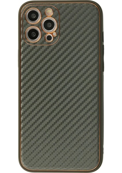 Buğz Iphone 12 Pro Kılıf Coco Karbon Silikon - Füme