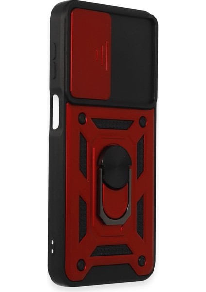 Buğz Samsung Galaxy M34 5g Kılıf Pars Lens Yüzüklü Silikon - Kırmızı modelleri