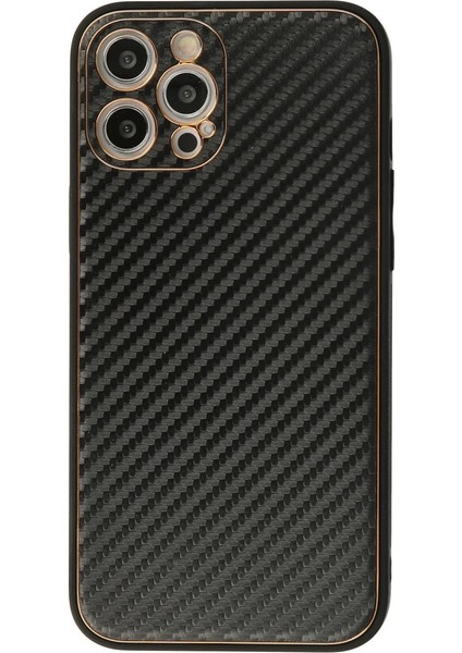 Buğz Iphone 12 Pro Max Kılıf Coco Karbon Silikon - Siyah
