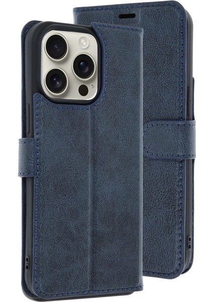 Buğz Iphone 15 Pro Max Kılıf Trend S Plus Kapaklı Kılıf - Lacivert