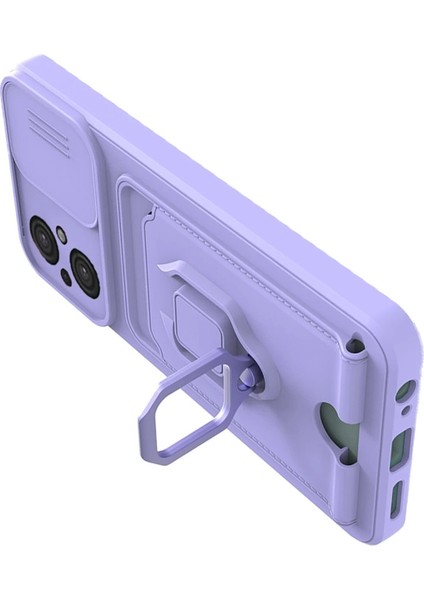 Buğz Xiaomi Poco M5 Kılıf Zuma Kartvizitli Yüzüklü Silikon - Lila modelleri