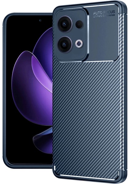 Buğz Oppo Reno 13 Pro Kılıf Auto Focus Karbon Kapak - Lacivert