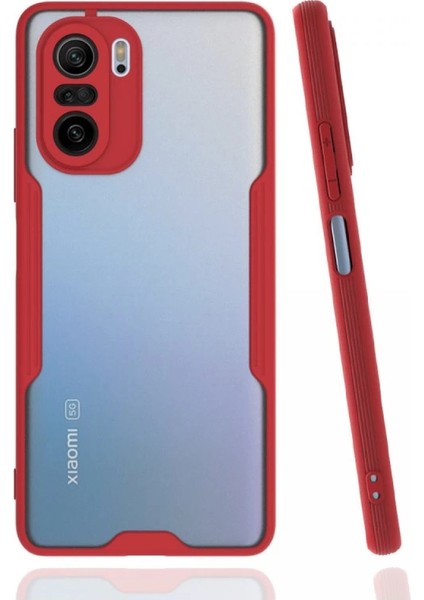 Buğz Xiaomi Poco F3 Kılıf Platin Silikon - Kırmızı