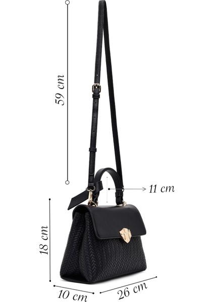 Kadın Siyah Uzun Askılı Klasik Kol Çantası 25ABD284614 fiyatları