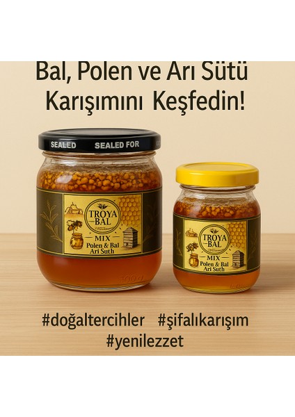 Troya Doğal Enerji Deposu Bal&polen&arısütü Karışımı 300 gr