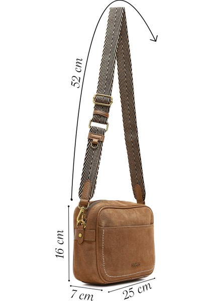 Kadın Taba Uzun Askılı Süet Deri Çapraz Çanta 25WBD252510 fiyatları