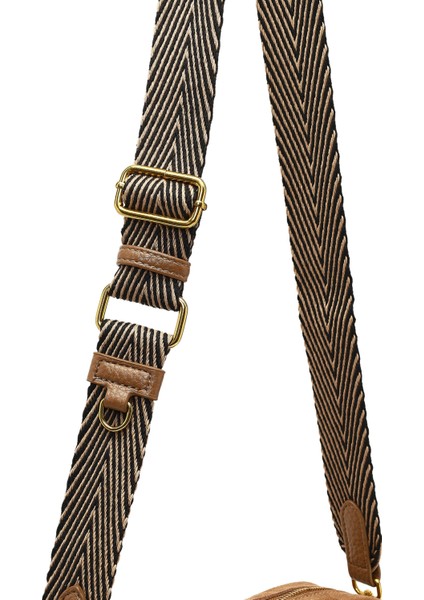 Kadın Taba Uzun Askılı Süet Deri Çapraz Çanta 25WBD252510