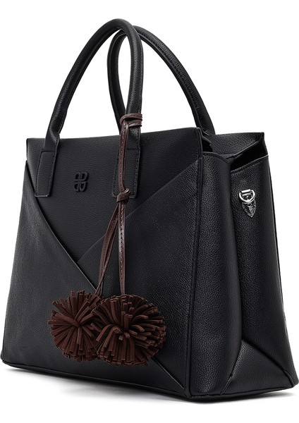 Kadın Siyah Uzun Askılı Aksesuarlı Kol Çantası 25WBD255518 indirimleri