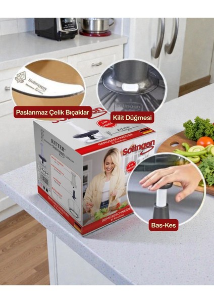 Profesyonel Basmalı El Rondosu – Pratik Mutfak Doğrayıcı