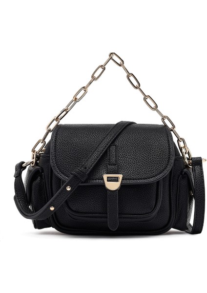 Kadın Siyah Uzun Askılı Mini Omuz Çantası 25WBD2538FT