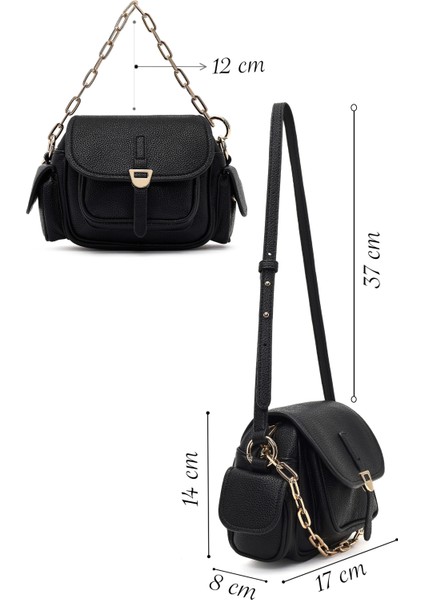 Kadın Siyah Uzun Askılı Mini Omuz Çantası 25WBD2538FT fiyatları