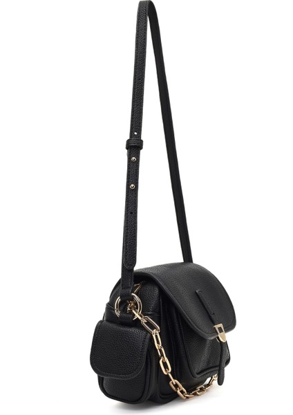 Kadın Siyah Uzun Askılı Mini Omuz Çantası 25WBD2538FT