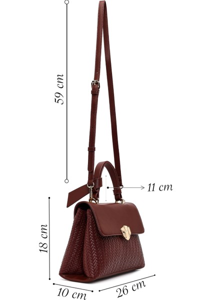 Kadın Kahverengi Uzun Askılı Klasik Kol Çantası 25ABD284614 fiyatları
