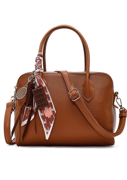 Kadın Taba Uzun Askılı Charmlı Klasik Kol Çantası 25WBD2860FT