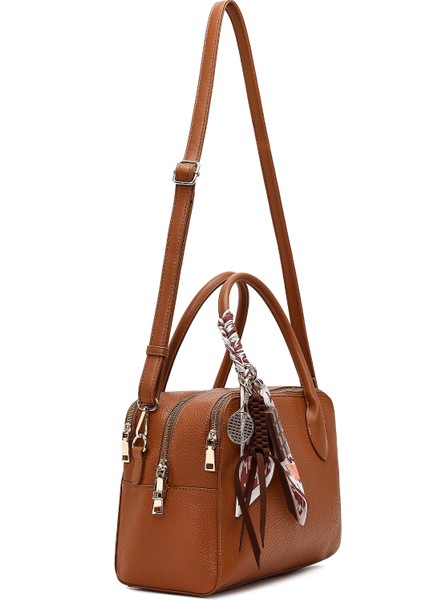 Kadın Taba Uzun Askılı Charmlı Klasik Kol Çantası 25WBD2860FT